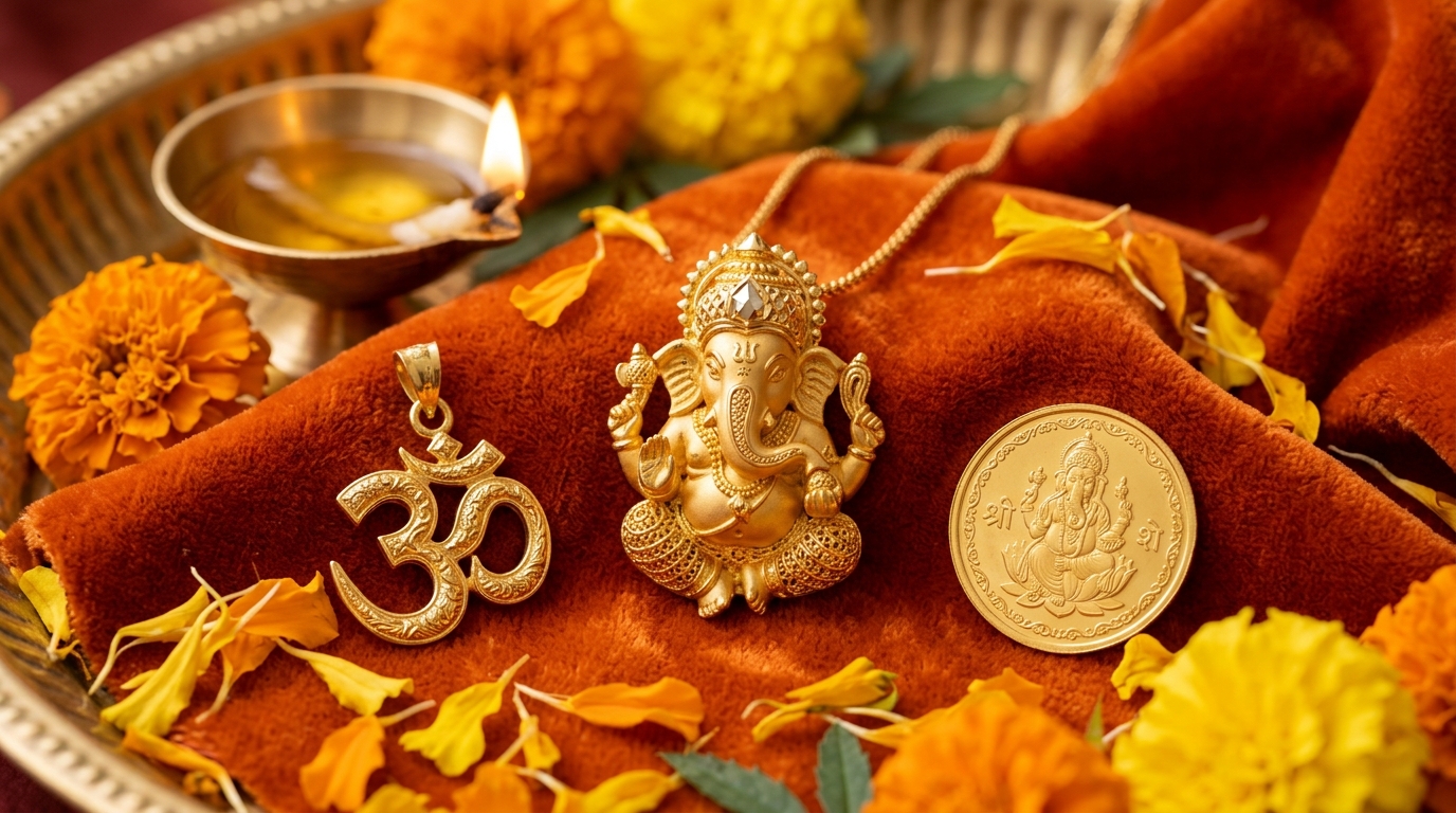 Ganesh Chaturthi Gold Jewellery — Ganesha Pendants & Coins in Calgary